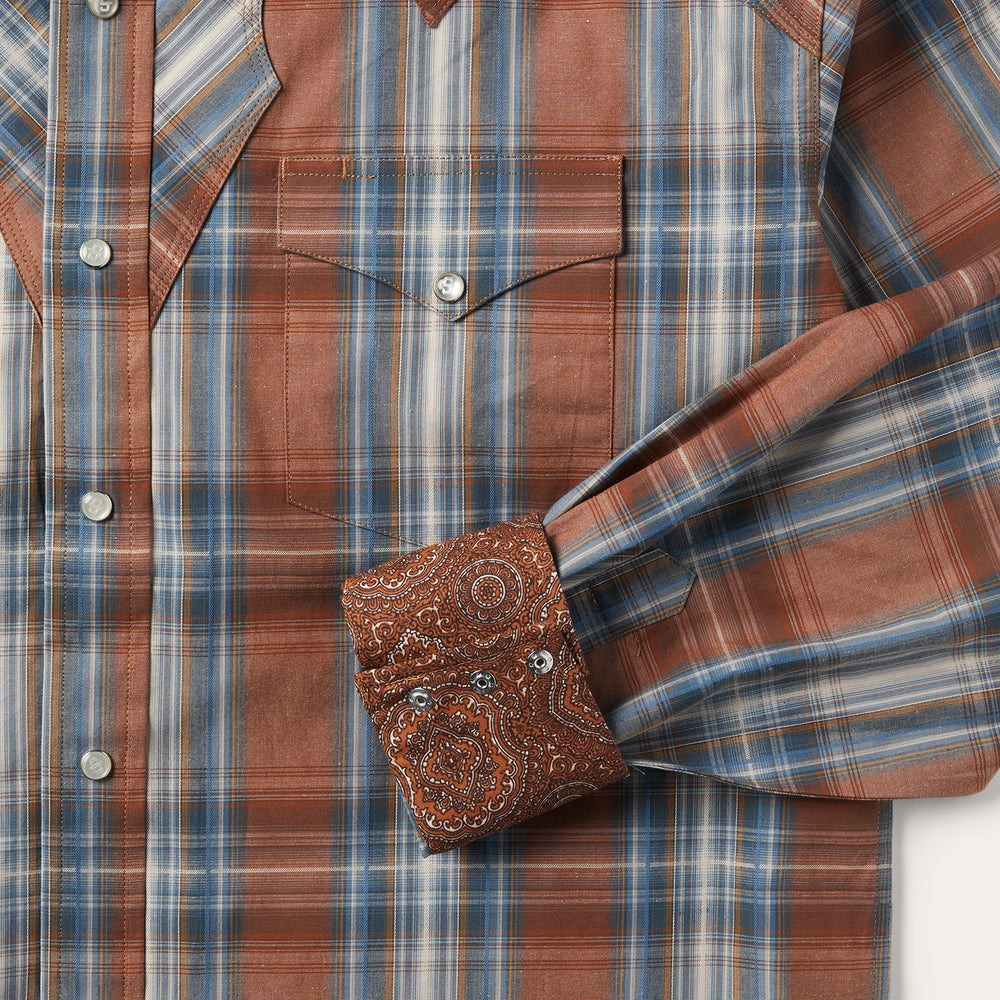 Rustic Plaid Western Shirt Brown | Stetson Men