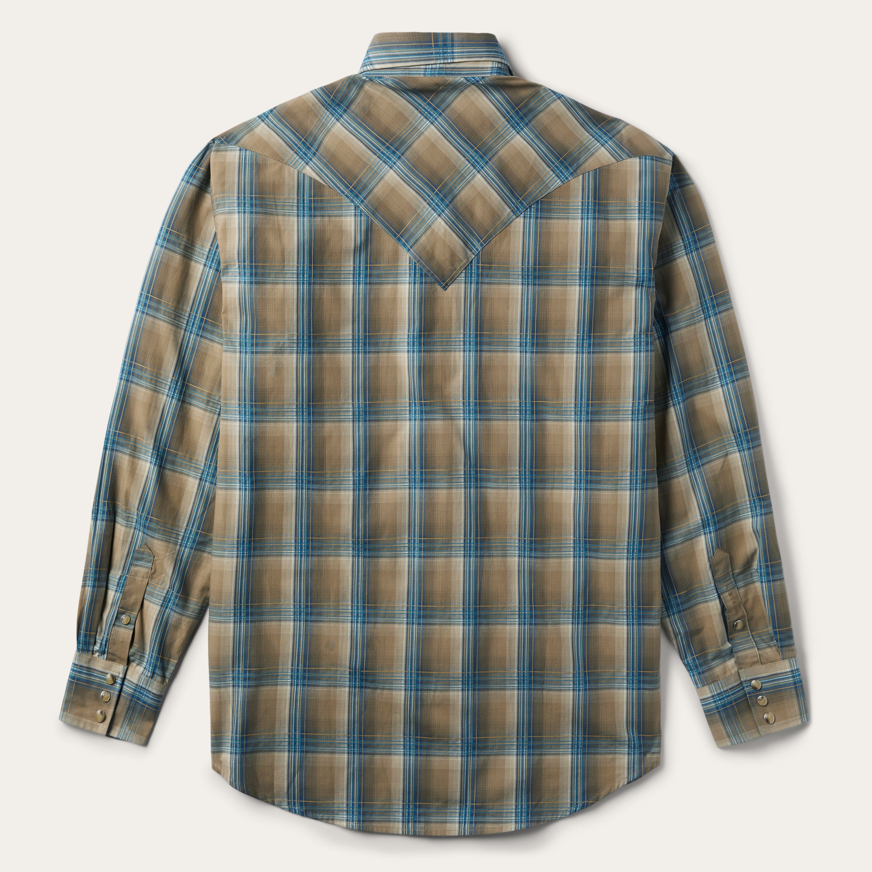 Khaki Ombre Plaid Shirt Brown | Stetson Men
