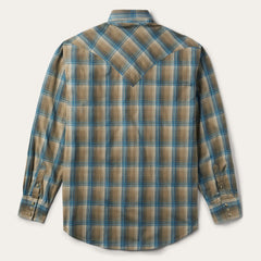 Khaki Ombre Plaid Shirt Brown | Stetson Men