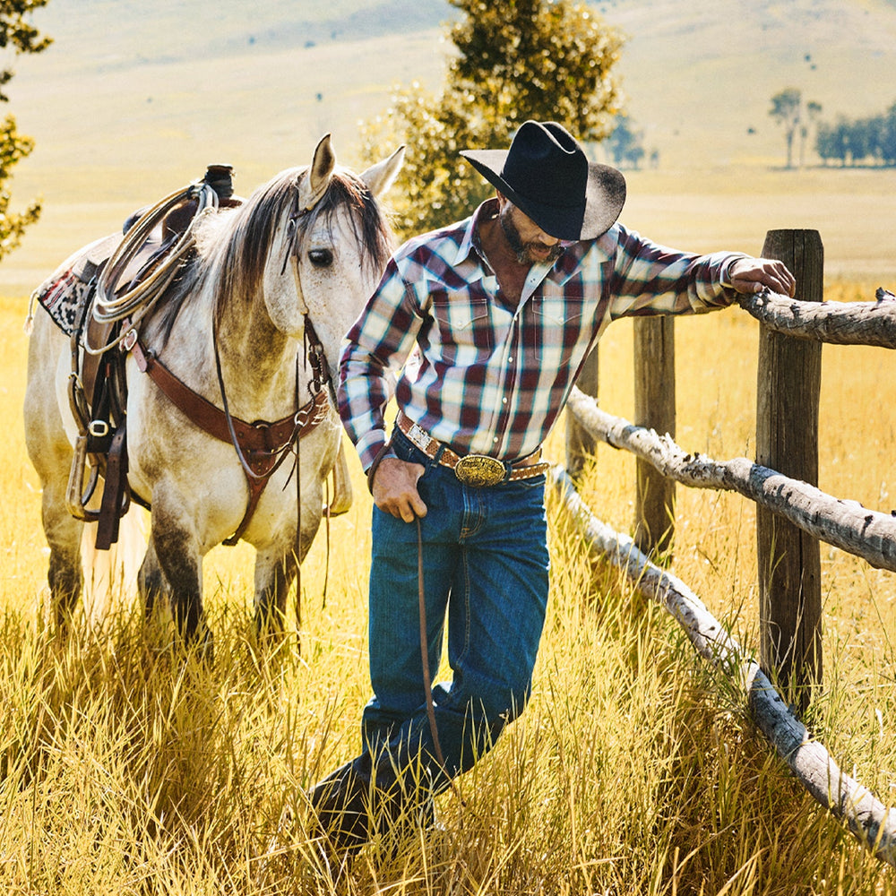 Wine Plaid Shirt Wine | Stetson Men