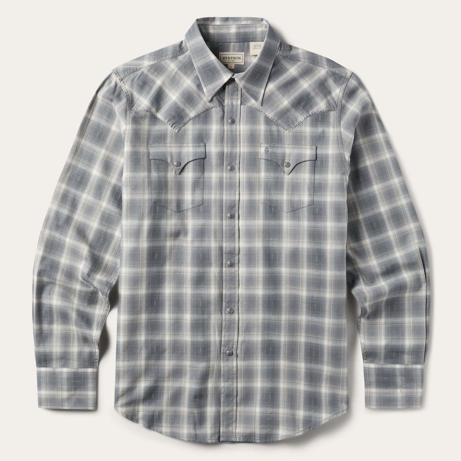 Dobby Twill Plaid Shirt Brown | Stetson Men