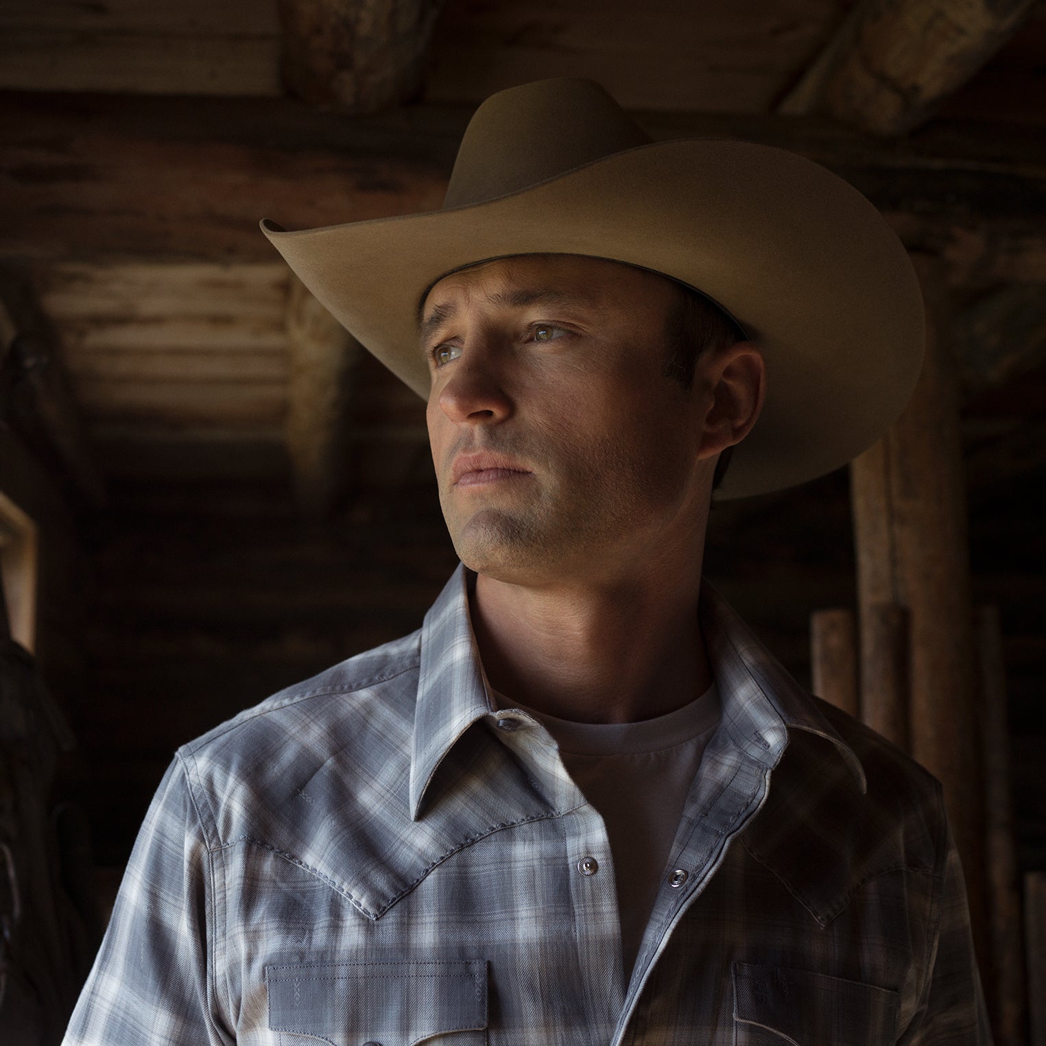 Dobby Twill Plaid Shirt Brown | Stetson Men
