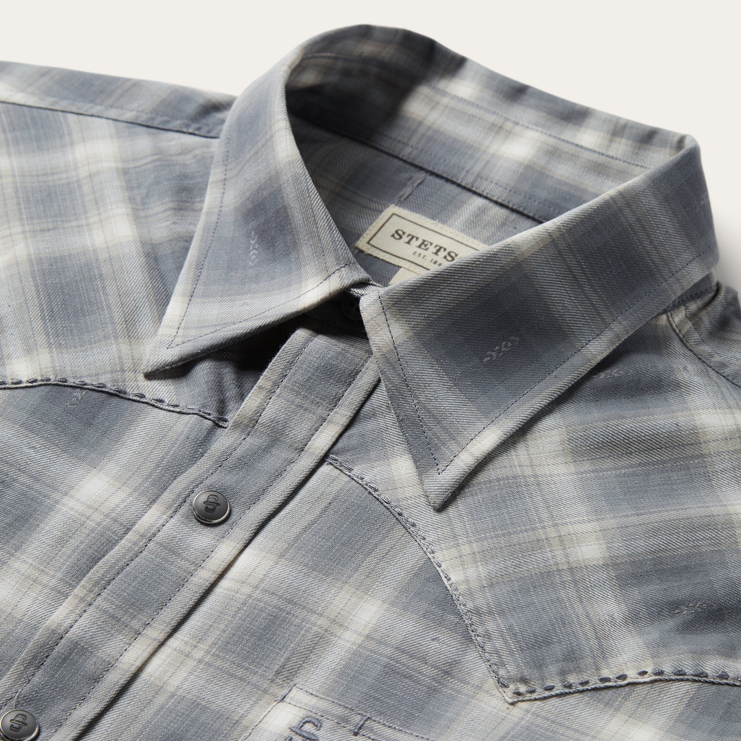 Dobby Twill Plaid Shirt Brown | Stetson Men