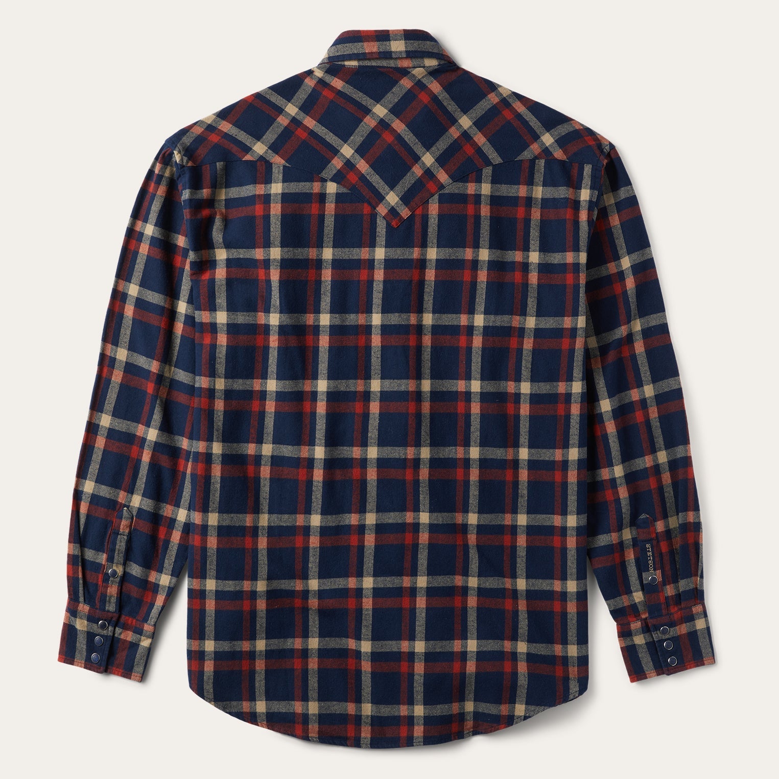 Brushed Twill Plaid Shirt Blue | Stetson Men