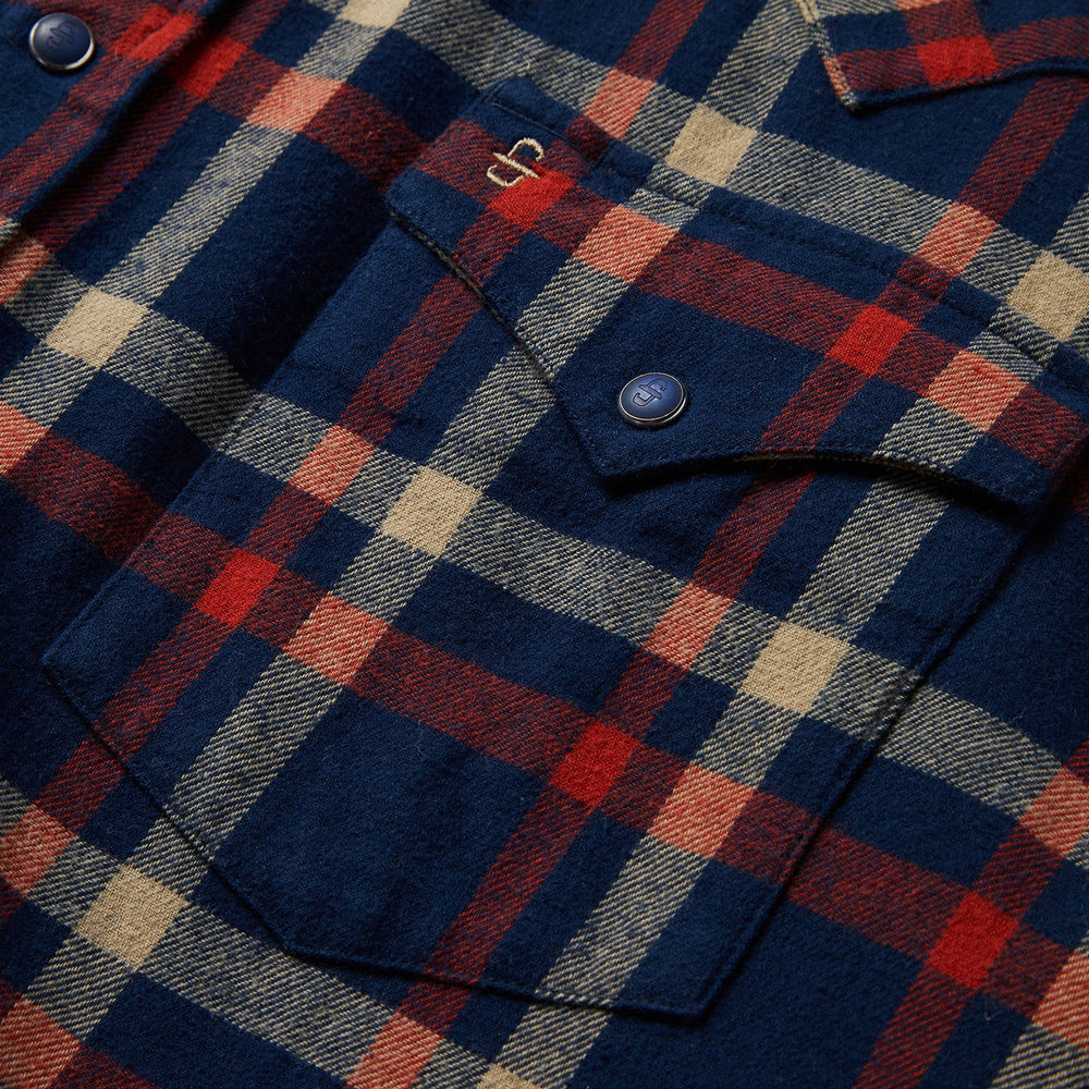 Brushed Twill Plaid Shirt Blue | Stetson Men