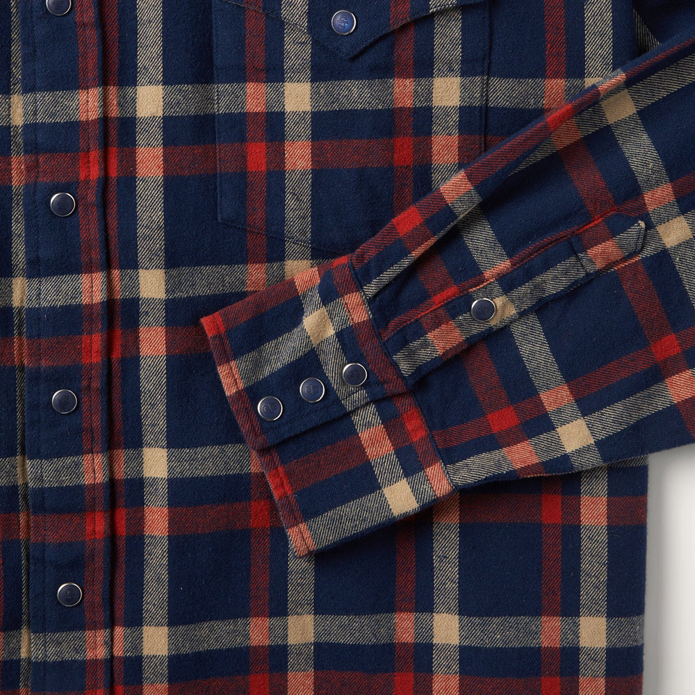 Brushed Twill Plaid Shirt Blue | Stetson Men