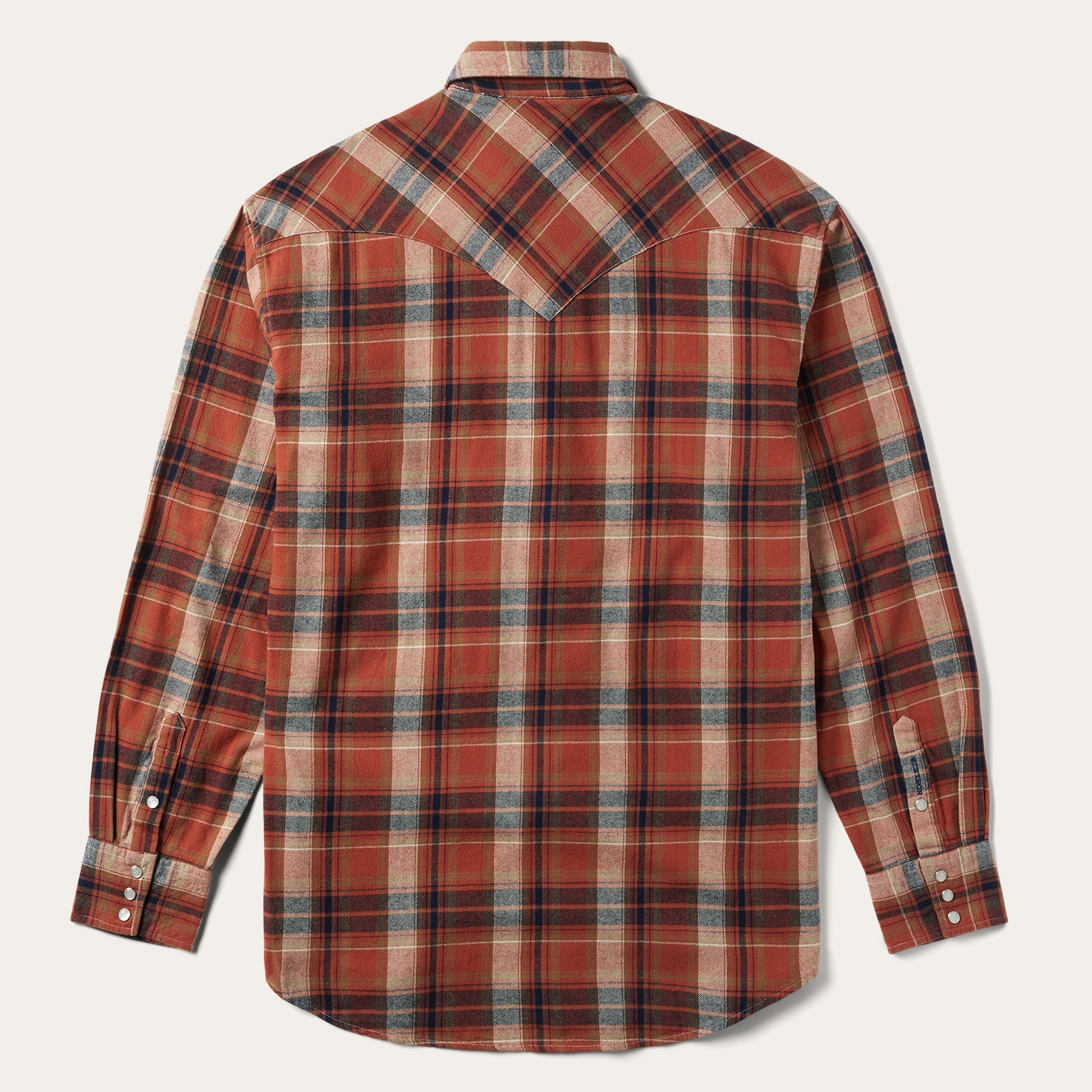 Brushed Twill Plaid Shirt Orange | Stetson Men