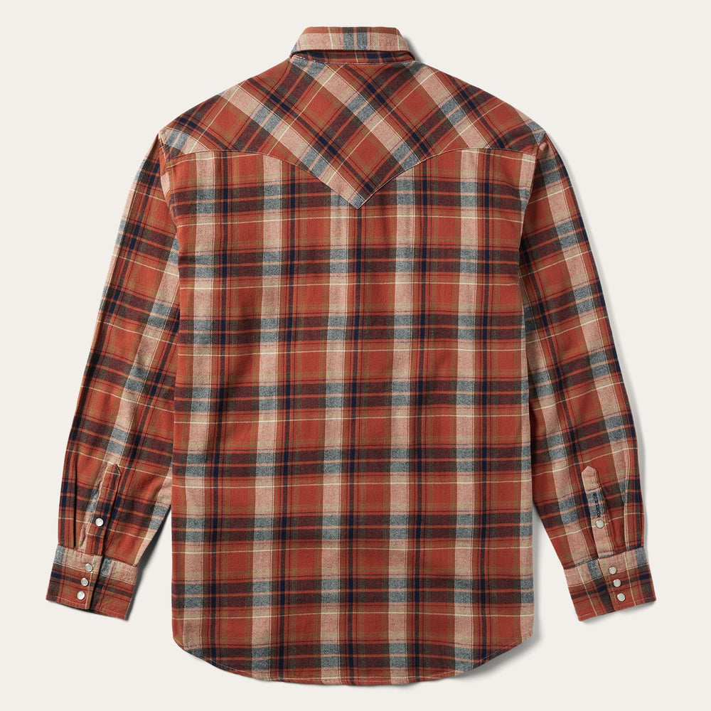 Brushed Twill Plaid Shirt Orange | Stetson Men