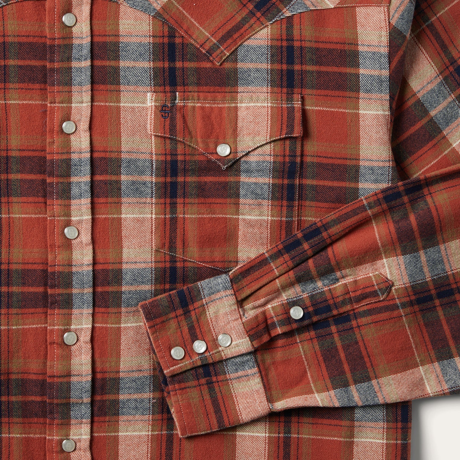 Brushed Twill Plaid Shirt Orange | Stetson Men