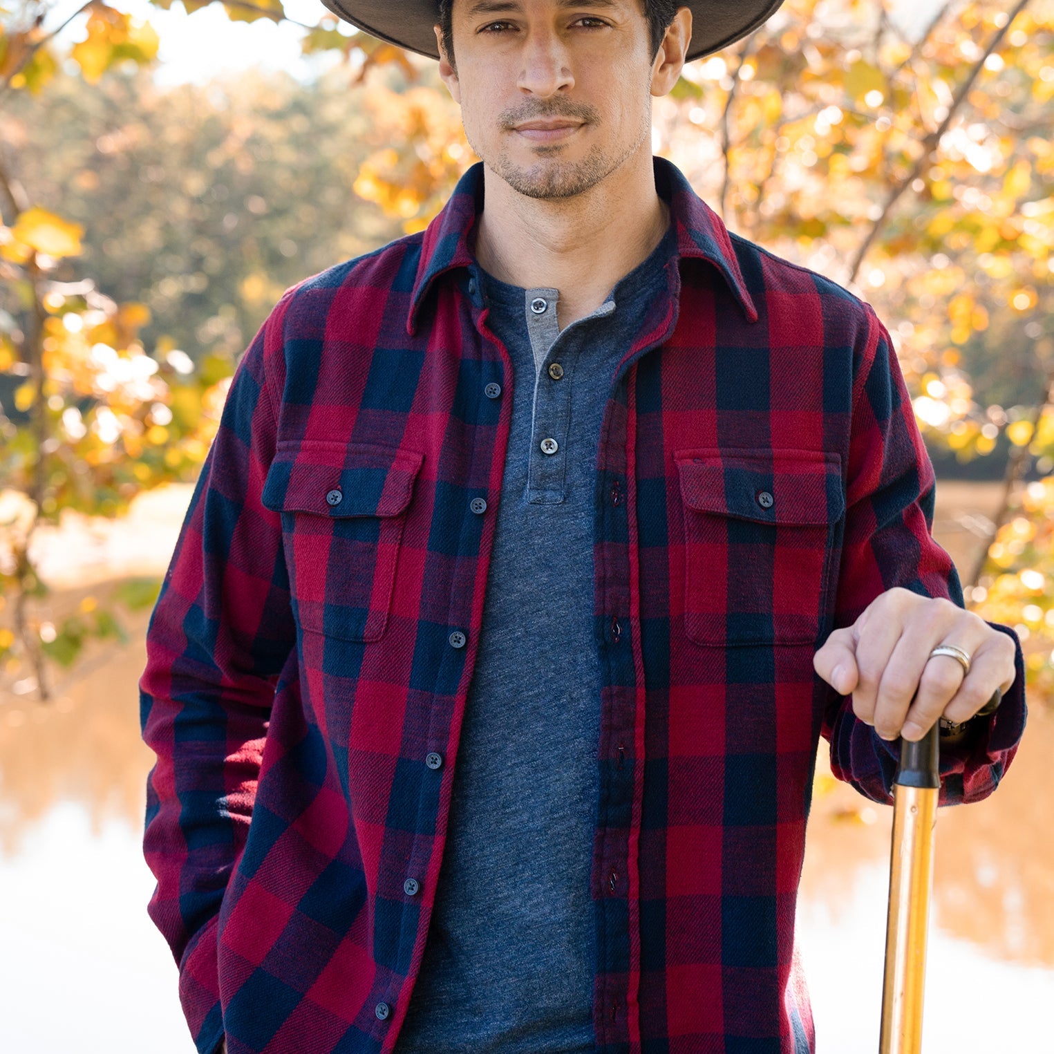 Buffalo Check Twill Shirt Red | Stetson Men