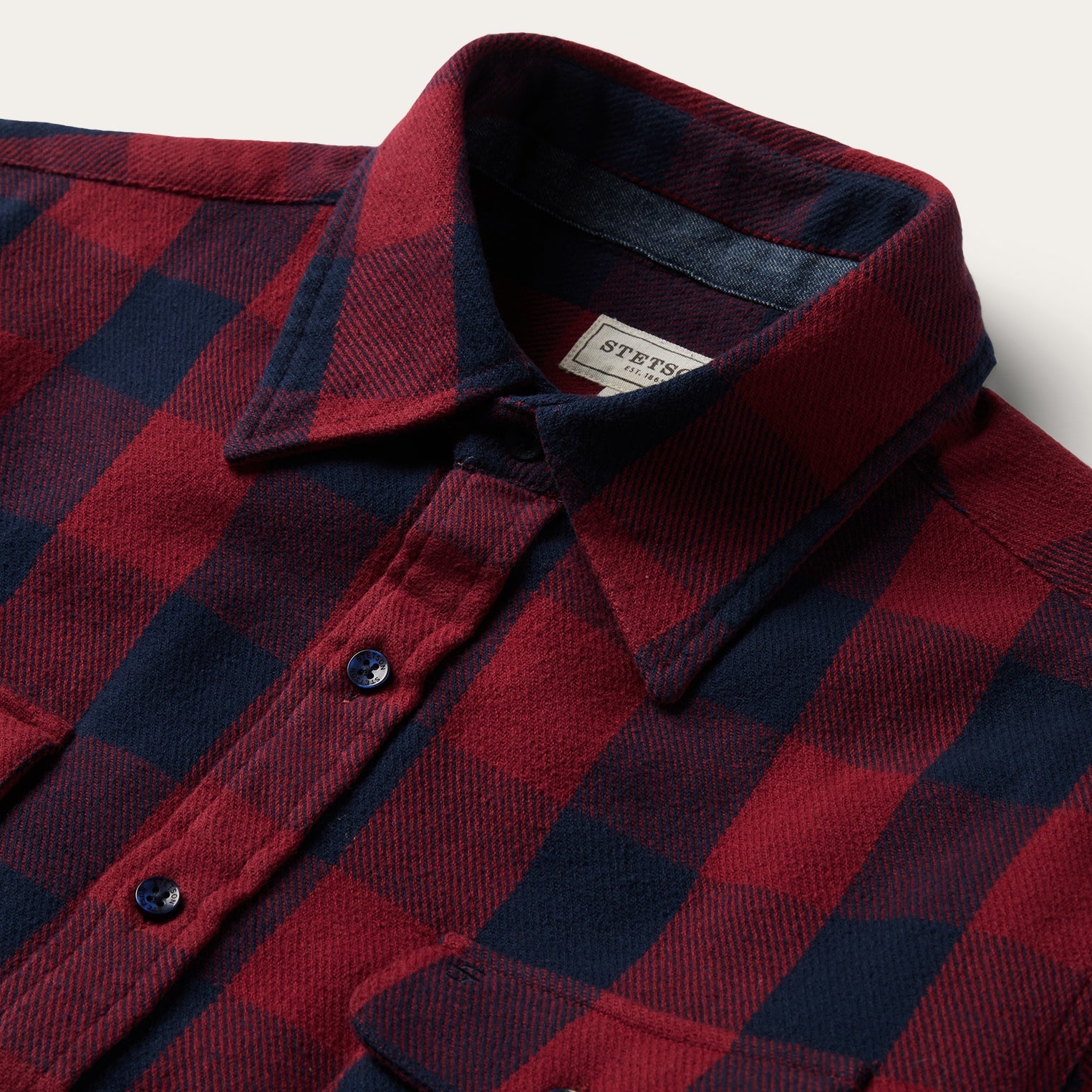 Buffalo Check Twill Shirt Red | Stetson Men