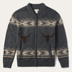 Longhorn Cardigan Grey | Stetson Men