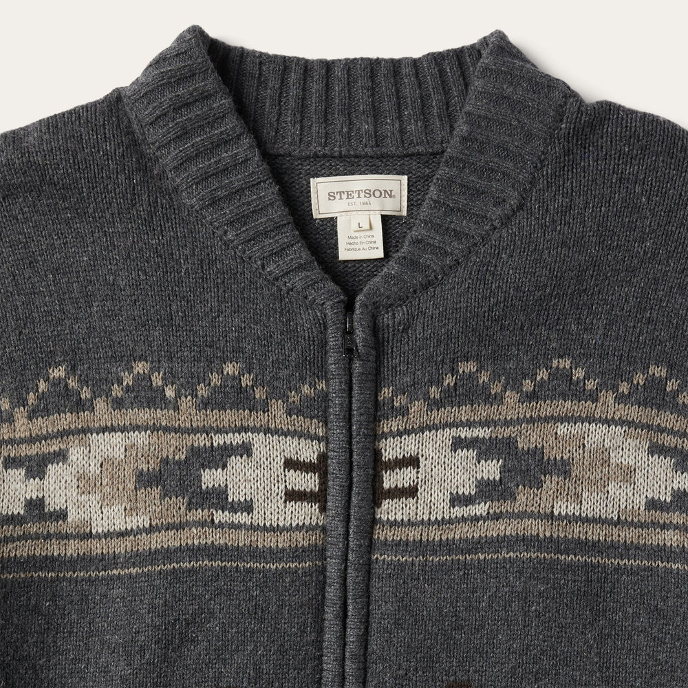 Longhorn Cardigan Grey | Stetson Men