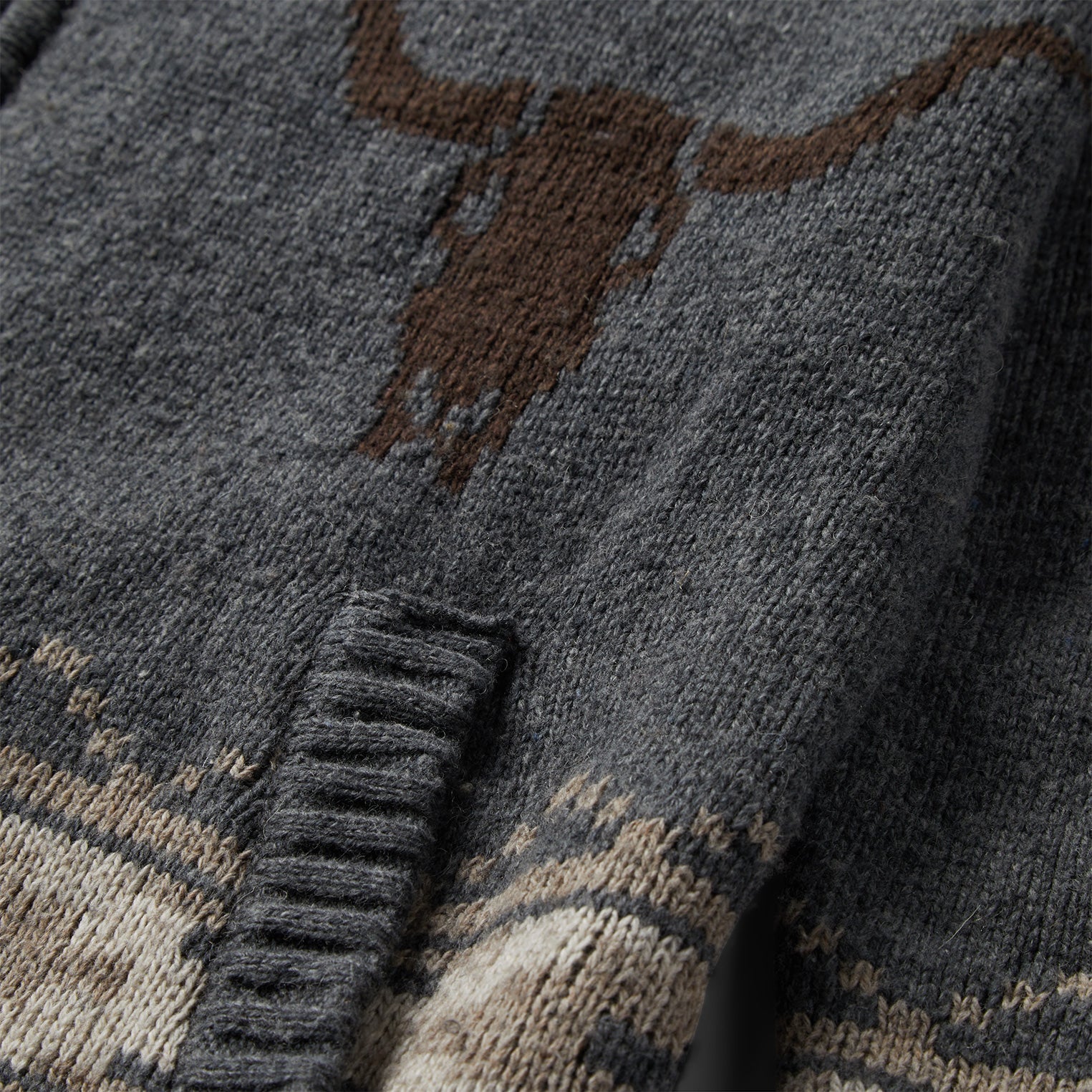 Longhorn Cardigan Grey | Stetson Men