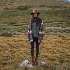 Brown Serape Belted Cardigan Brown | Stetson Women