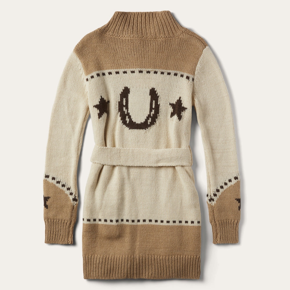 Horseshoe & Star Belted Cardigan White | Stetson Women