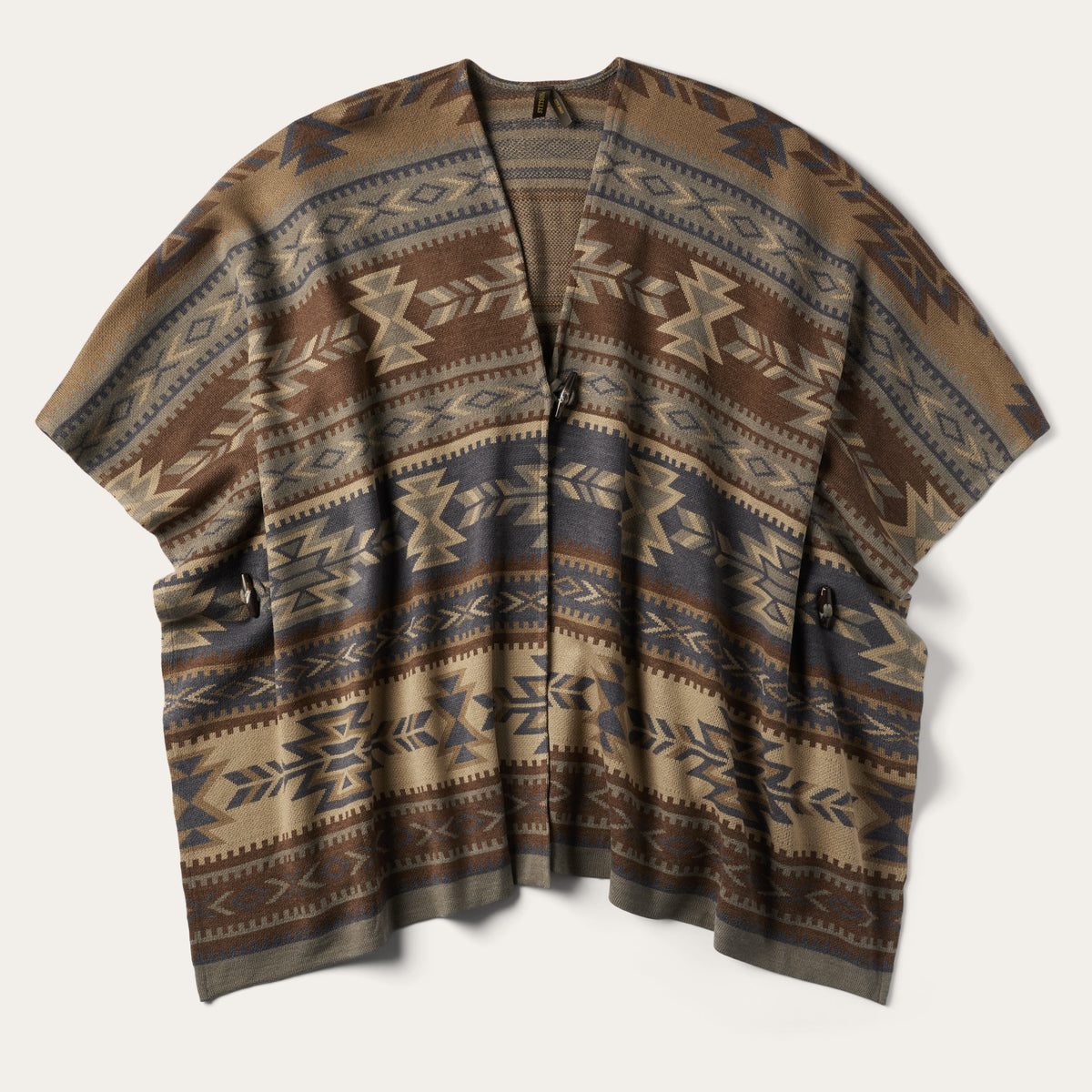 Aztec Print Sweater Poncho Multi | Stetson Women
