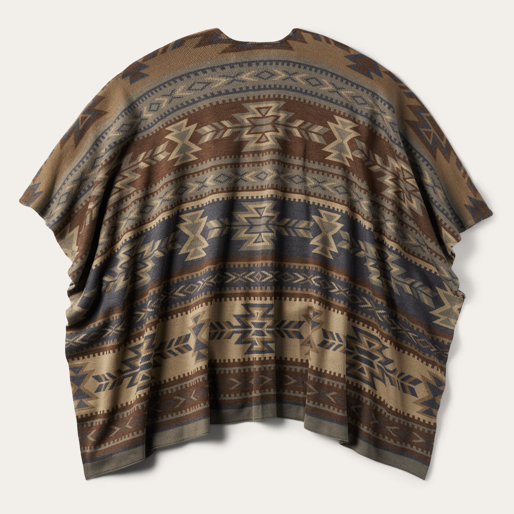 Aztec Print Sweater Poncho Multi | Stetson Women