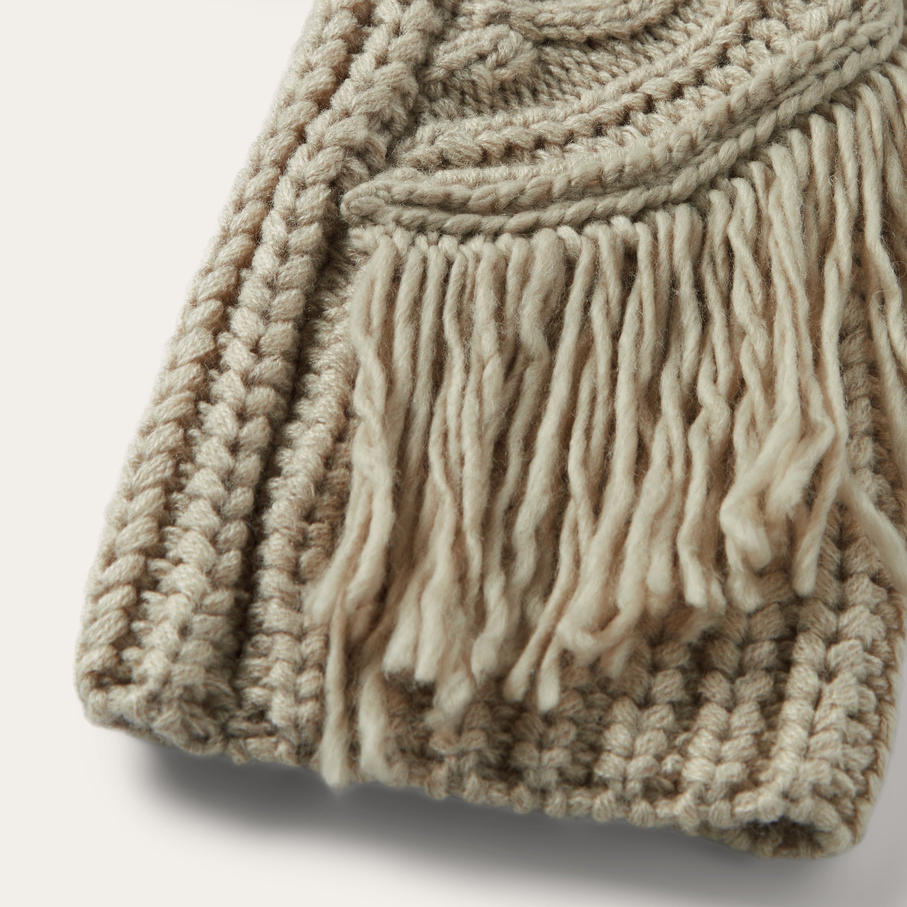 Cream Fringed Cardigan Tan | Stetson Women