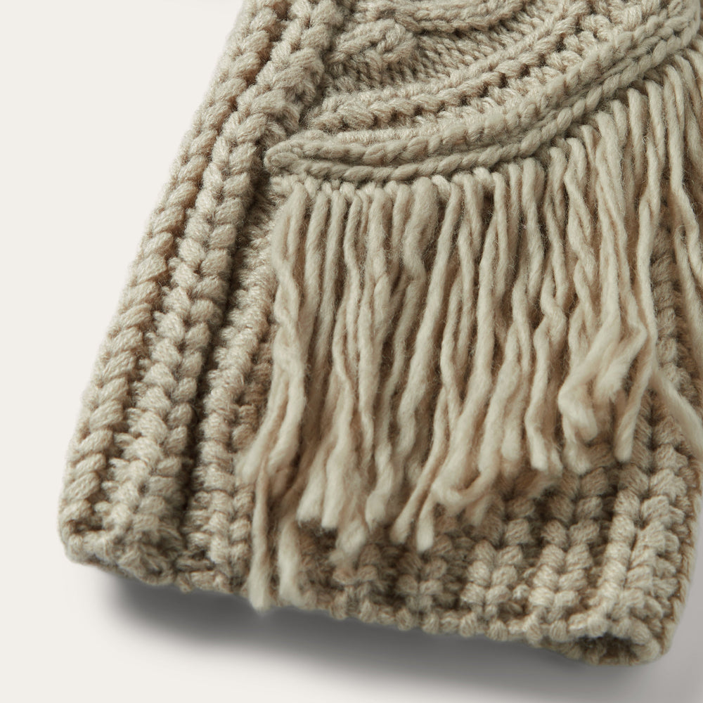 Cream Fringed Cardigan Tan | Stetson Women