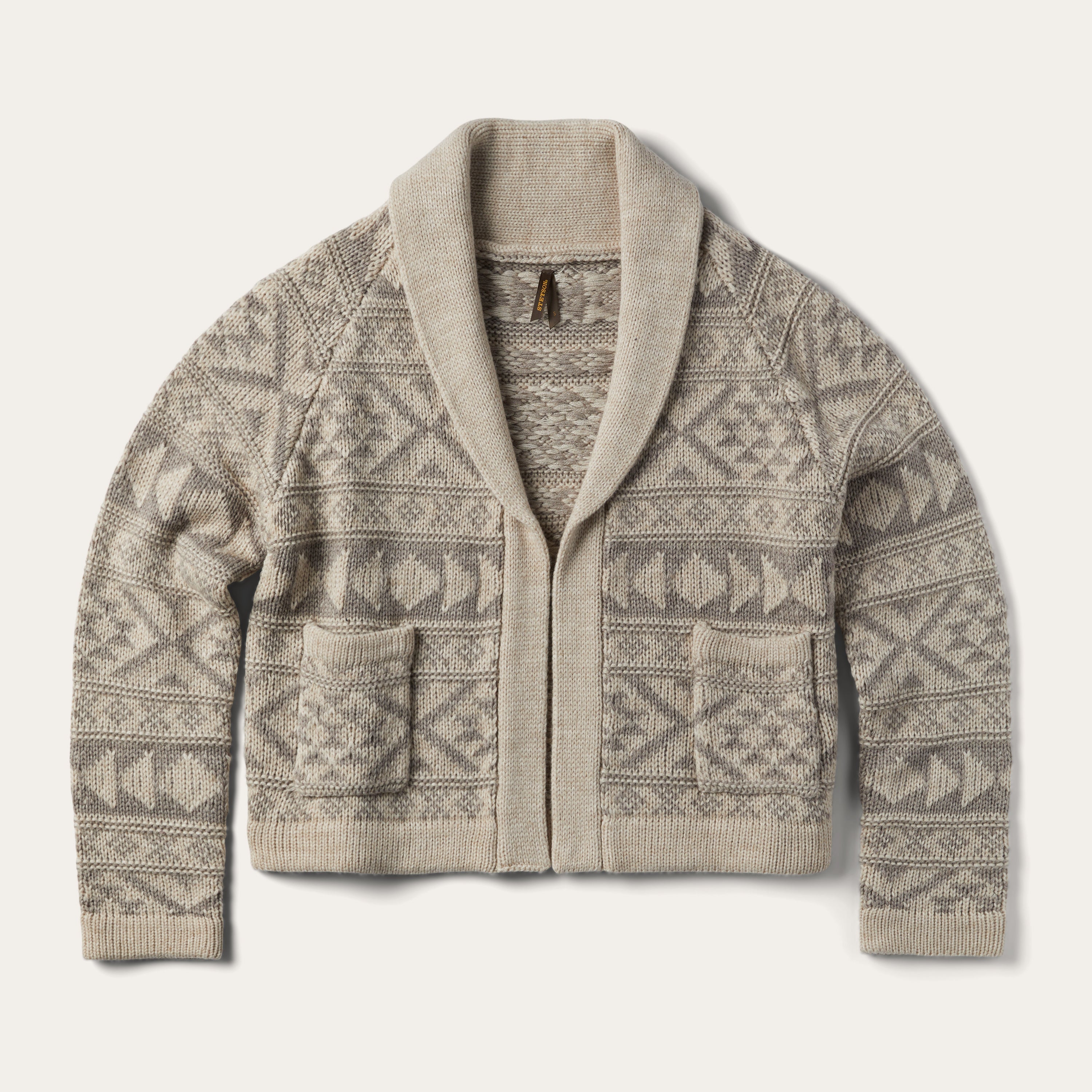 Cropped Shawl Collar Cardigan Brown | Stetson Women