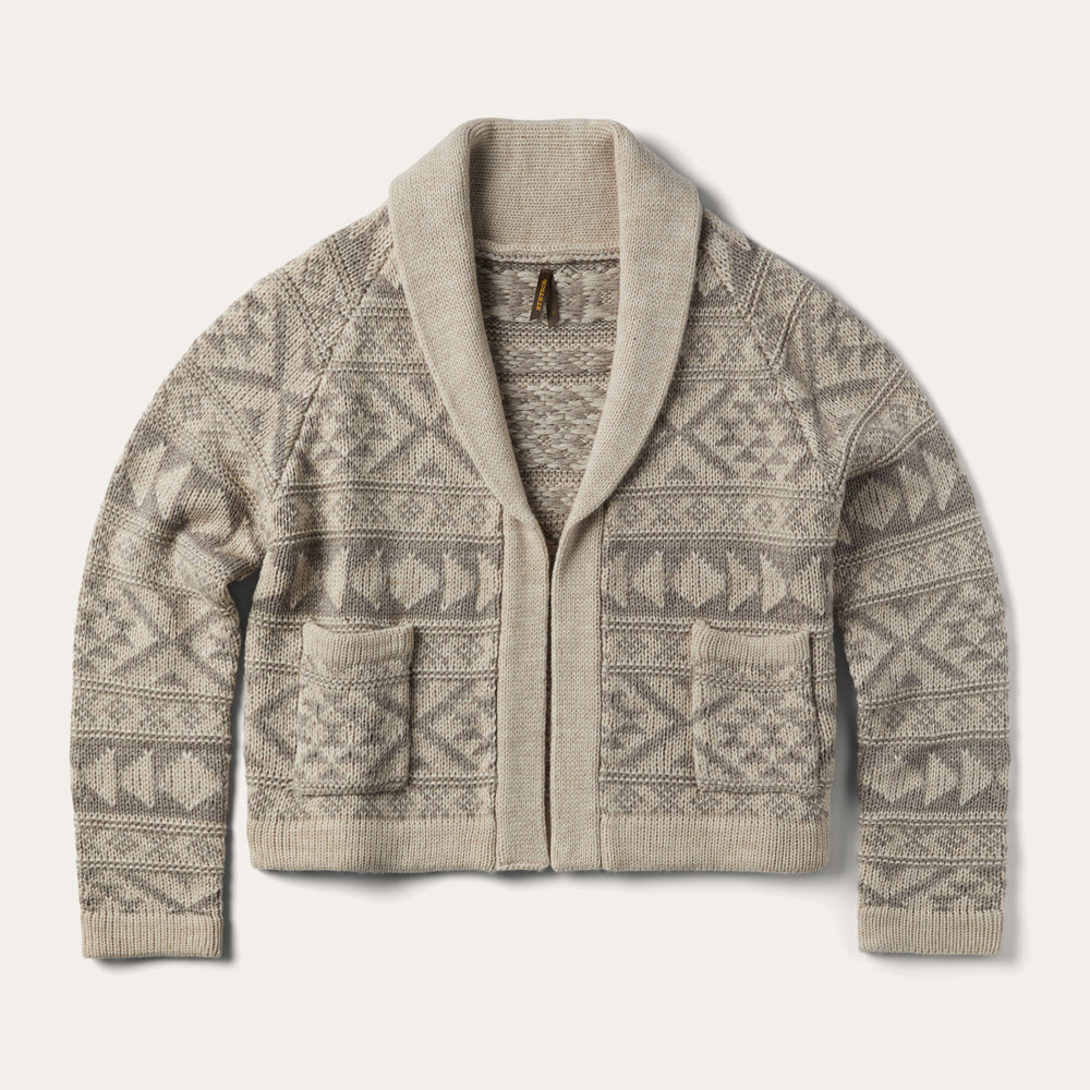 Cropped Shawl Collar Cardigan Brown | Stetson Women