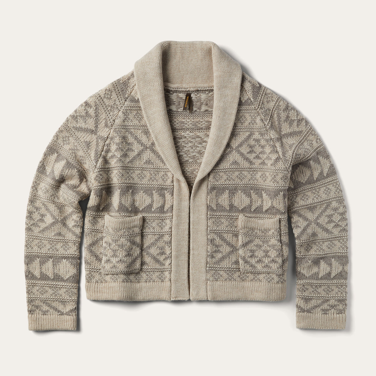 Cropped Shawl Collar Cardigan Brown | Stetson Women