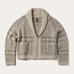Cropped Shawl Collar Cardigan Brown | Stetson Women