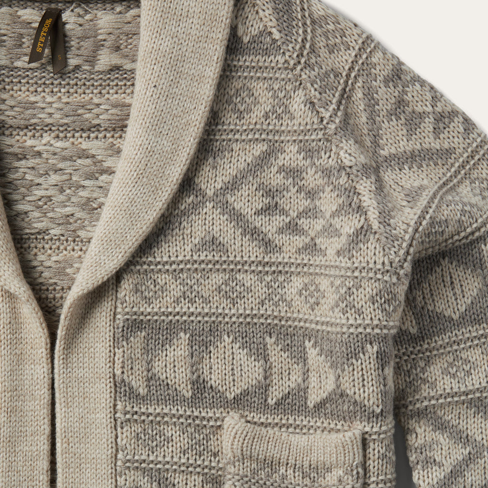 Cropped Shawl Collar Cardigan Brown | Stetson Women