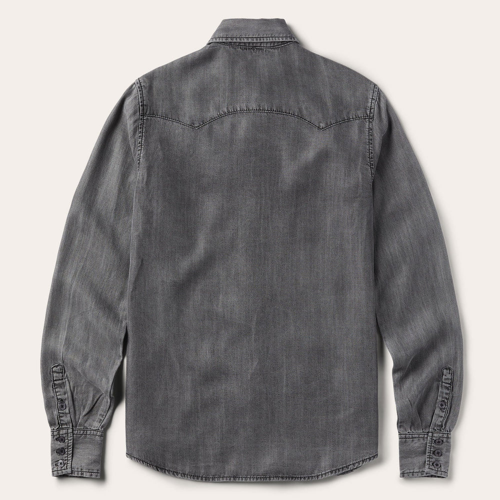Boyfriend Fit Denim Shirt Washed Black | Stetson Women