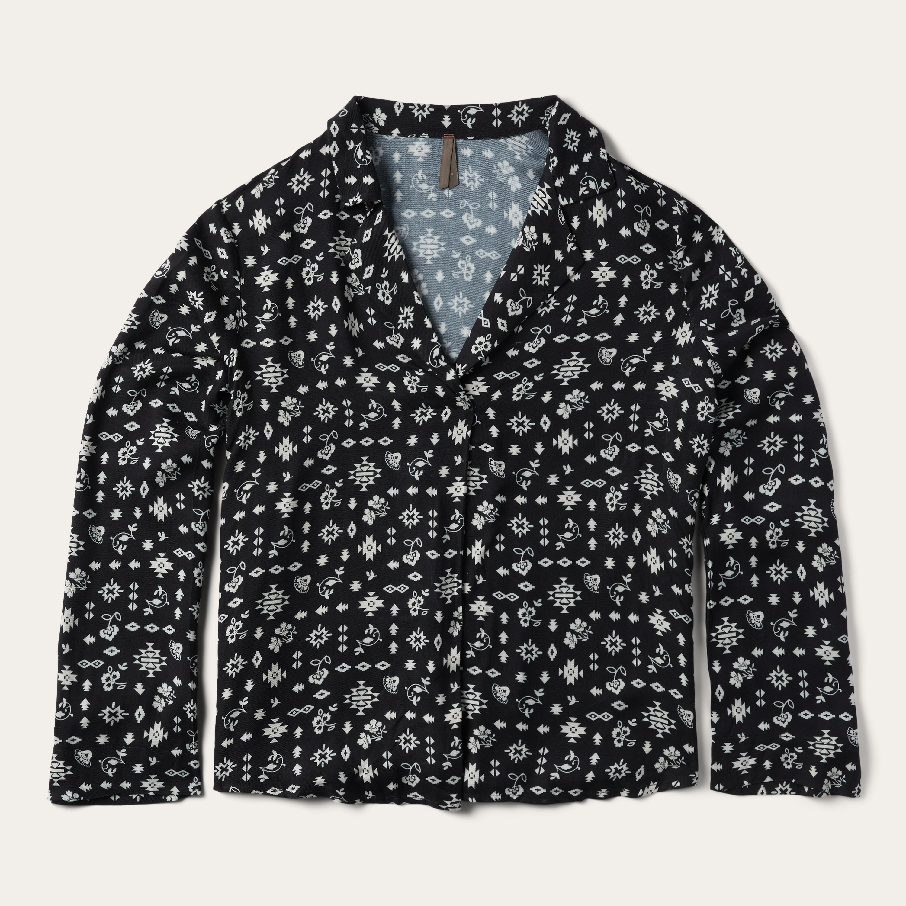 Southwestern Ditzy Print Blouse Black | Stetson Women