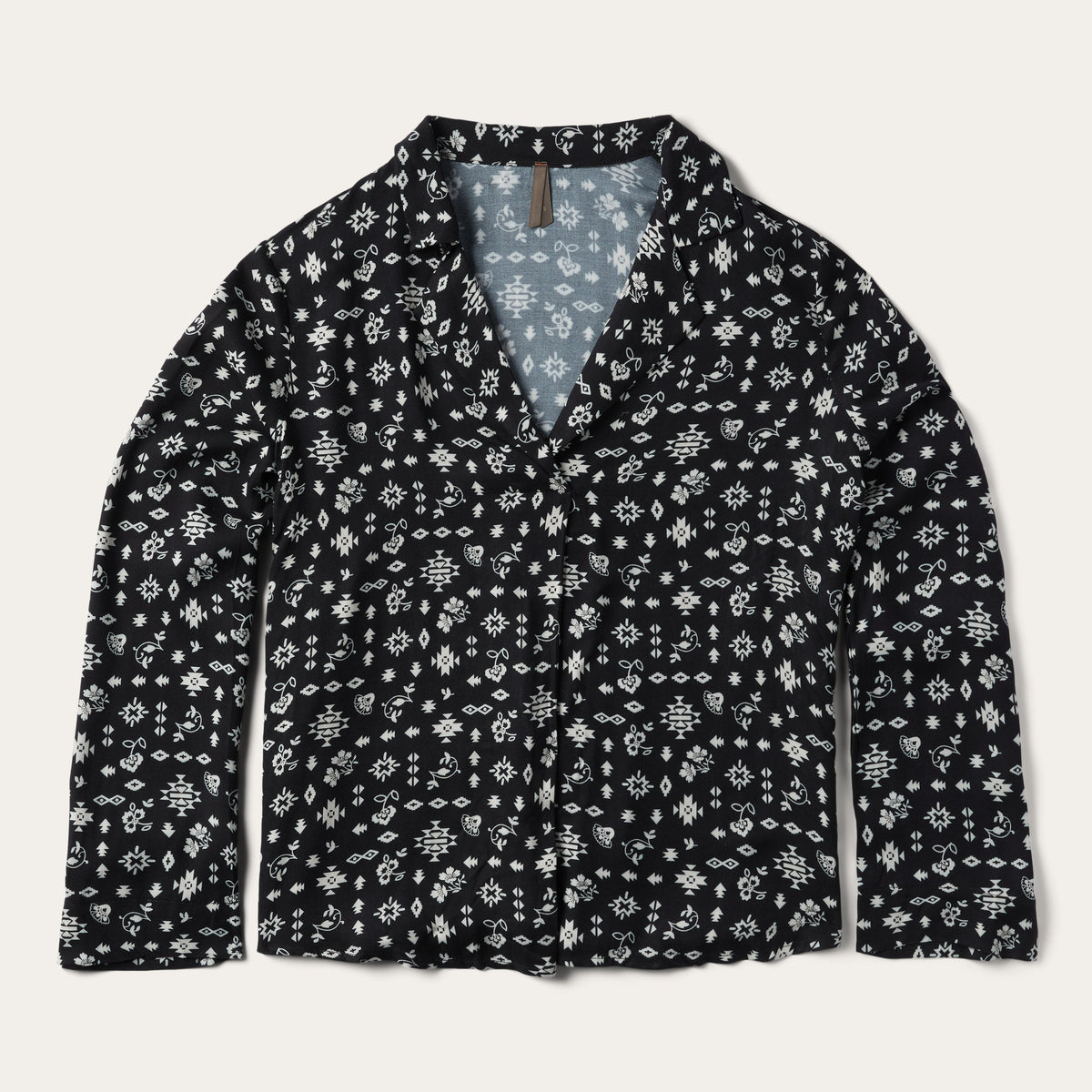 Southwestern Ditzy Print Blouse Black | Stetson Women
