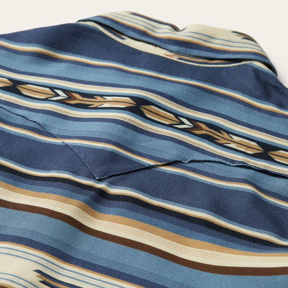Indigo Serape Print Shirt Blue | Stetson Women