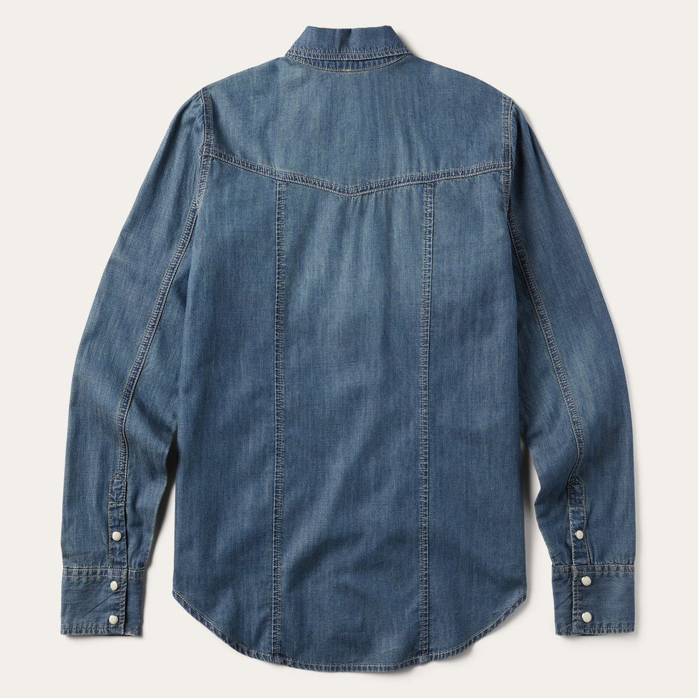 Boyfriend Fit Denim Shirt Blue | Stetson Women