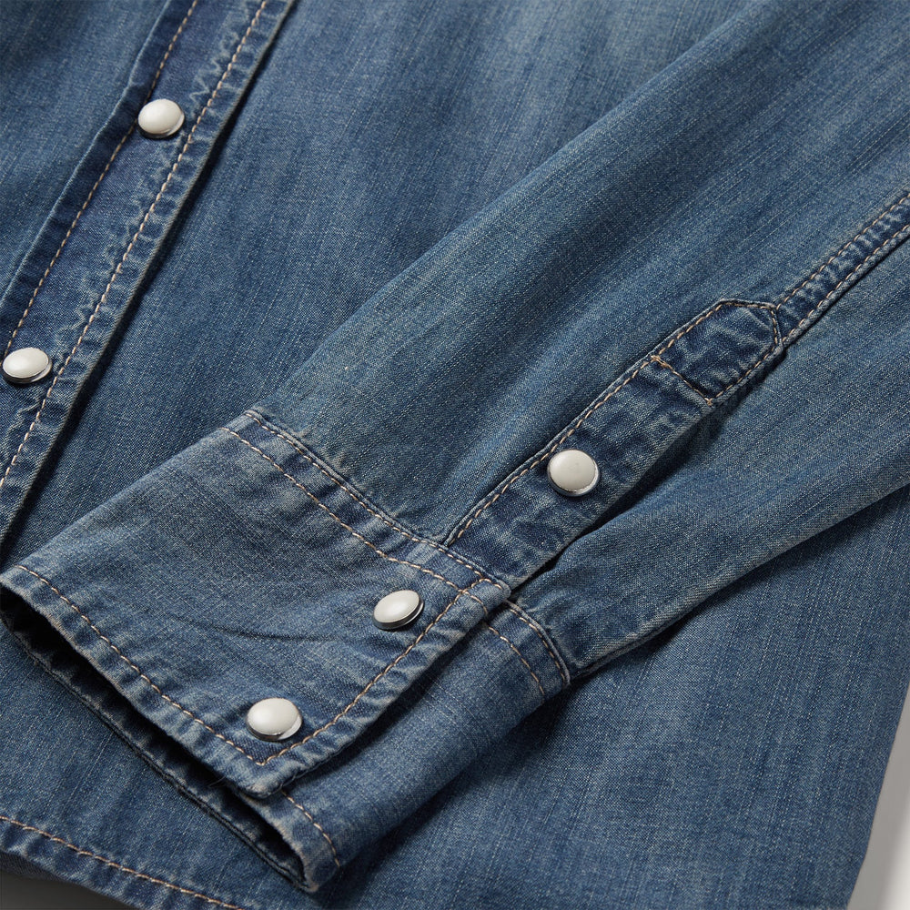 Boyfriend Fit Denim Shirt Blue | Stetson Women
