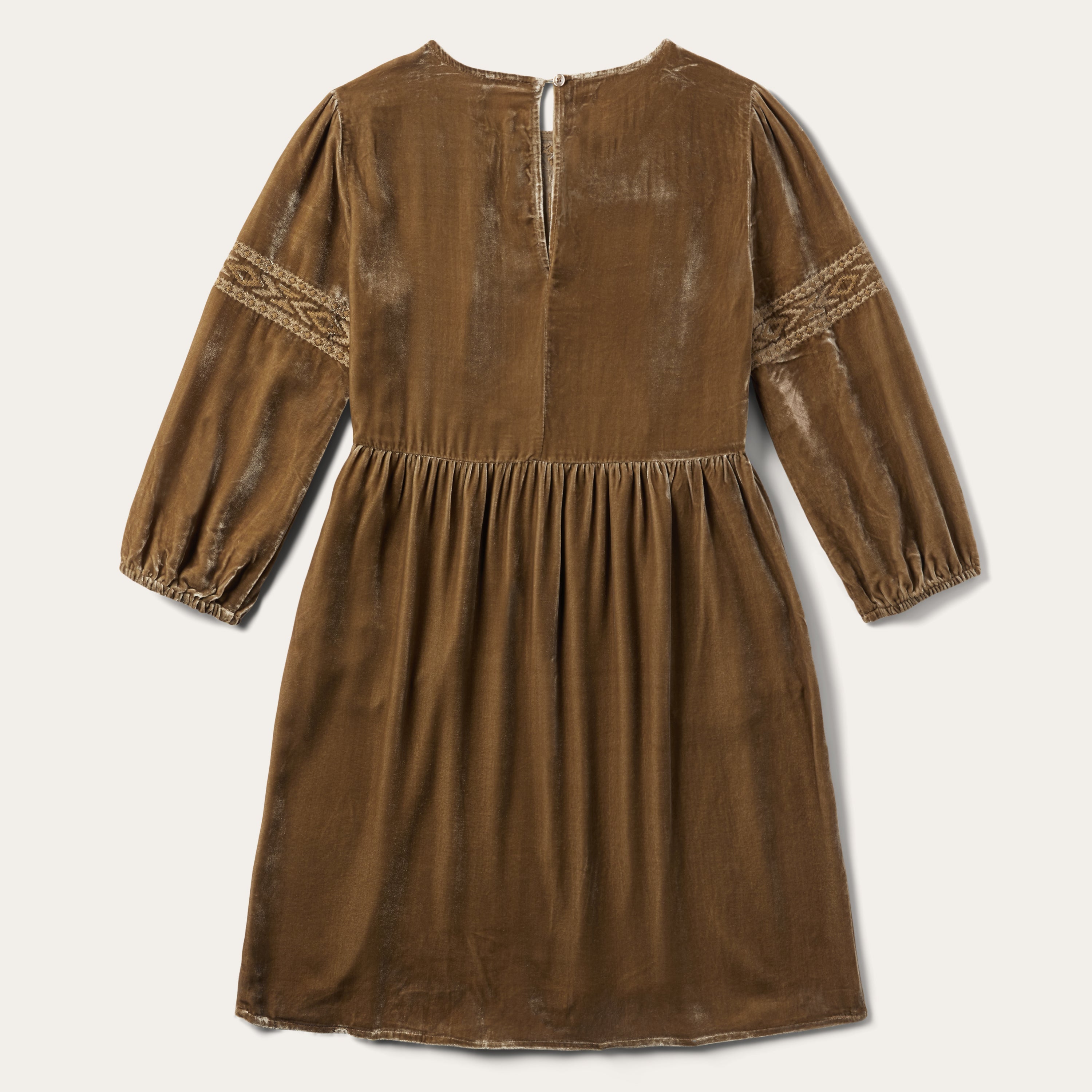 Khaki Velvet Babydoll Dress Copper | Stetson Women