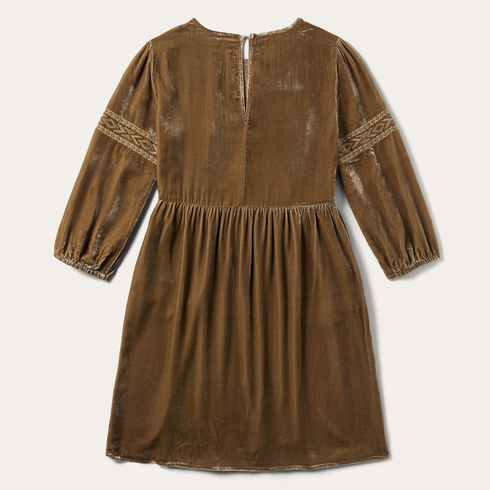 Khaki Velvet Babydoll Dress Copper | Stetson Women