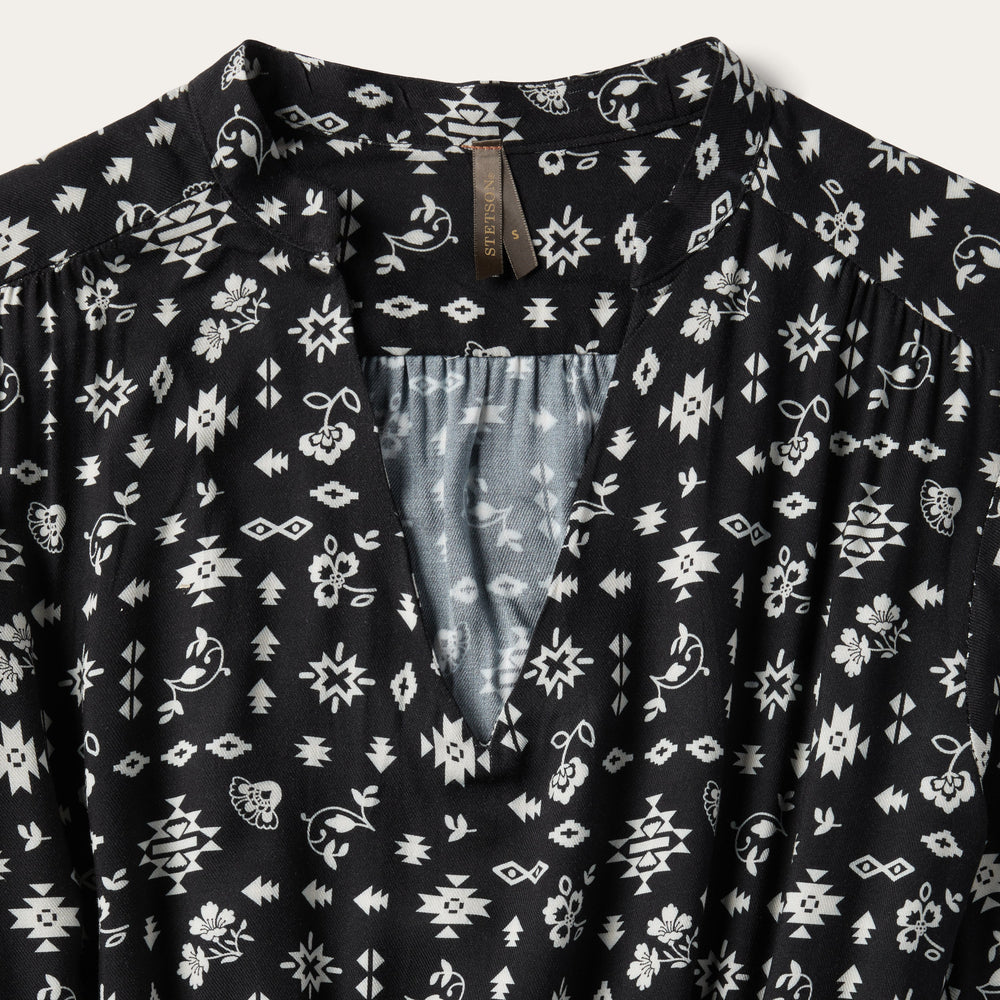 Southwestern Ditzy Print Dress Black | Stetson Women