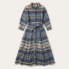 Indigo Serape Print Dress Blue | Stetson Women
