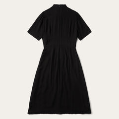 Black Herringbone Twill Midi Dress Black | Stetson Women