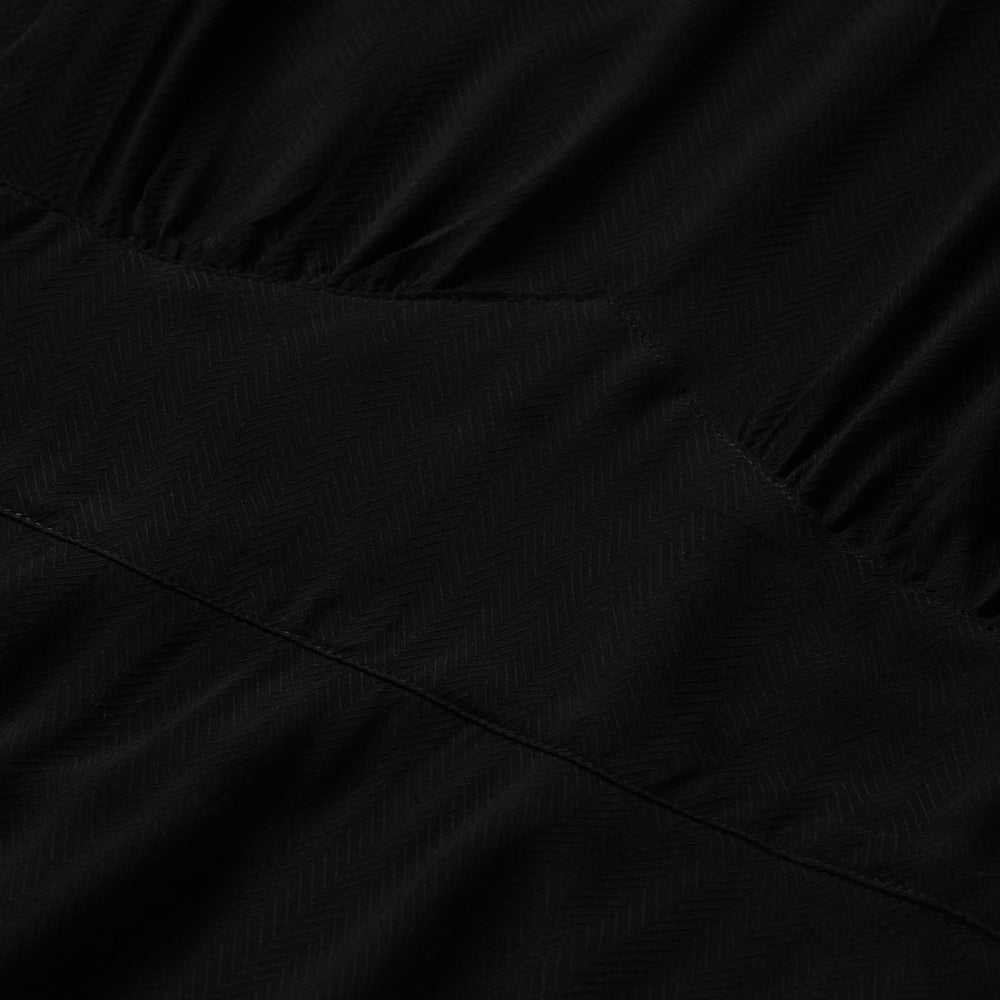 Black Herringbone Twill Midi Dress Black | Stetson Women