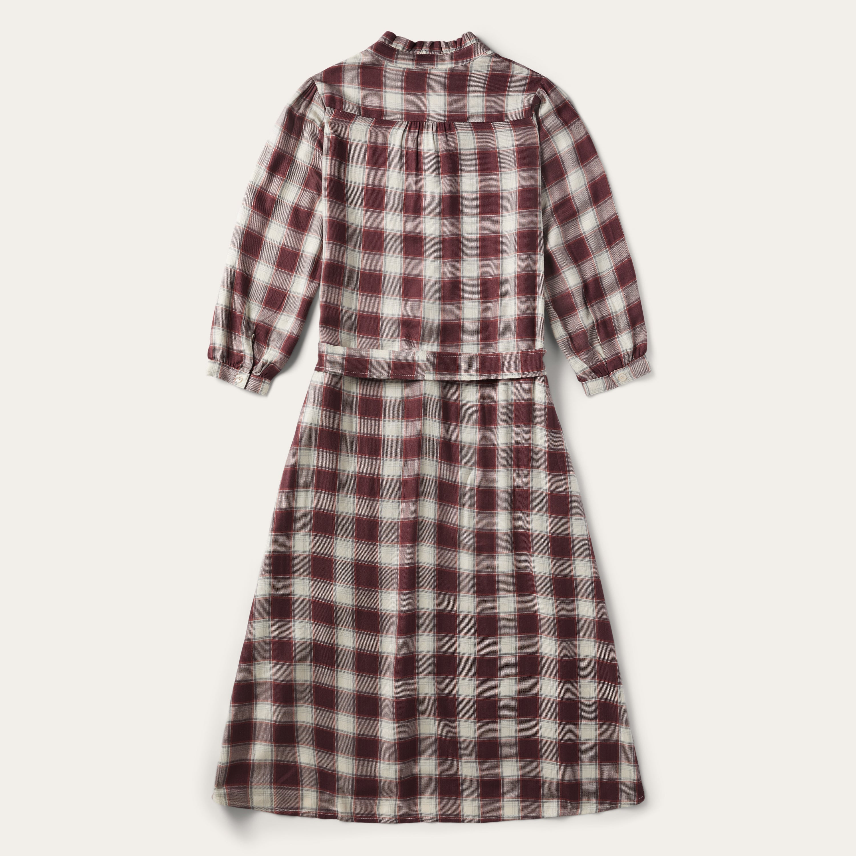Gaucho Plaid Prairie Shirt Dress Wine | Stetson Women