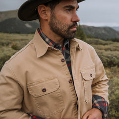 Camel Stretch Canvas Shirt Jacket Brown | Stetson Men