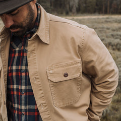 Camel Stretch Canvas Shirt Jacket Brown | Stetson Men
