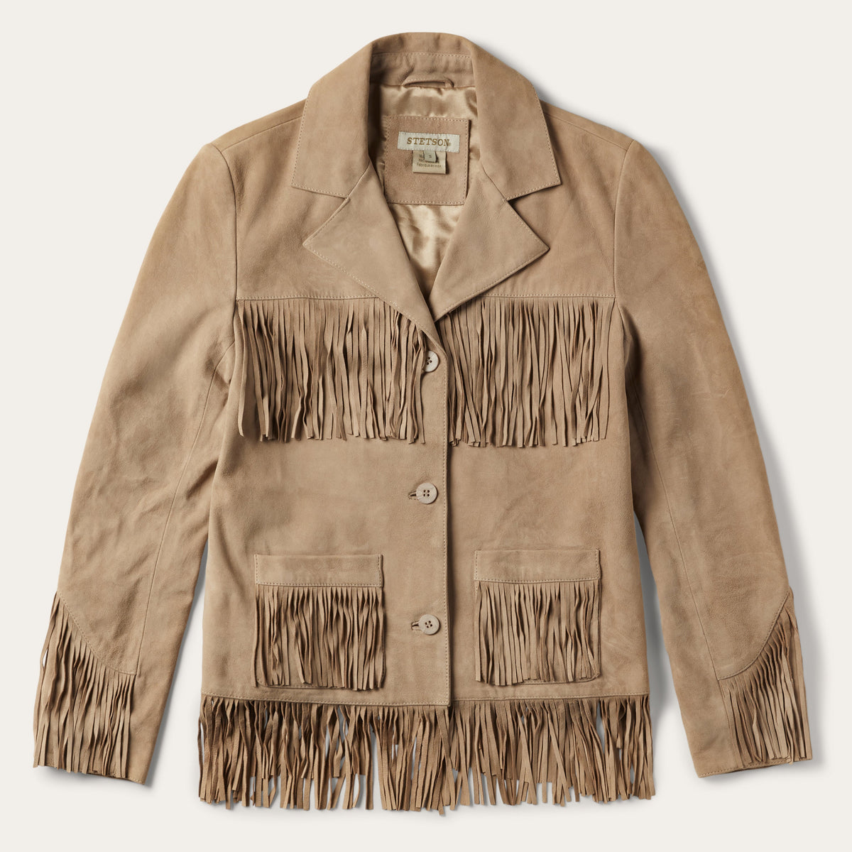 Fringe Suede Jacket Light Tan | Stetson Women