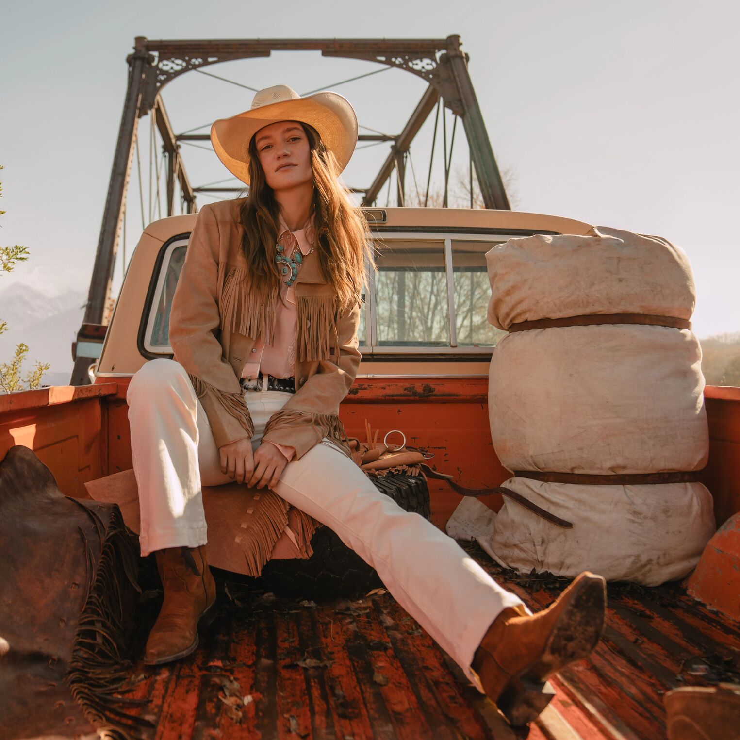 Fringe Suede Jacket Light Tan | Stetson Women