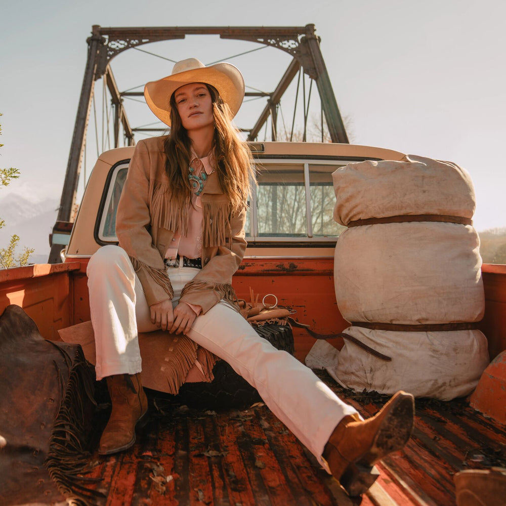 Fringe Suede Jacket Light Tan | Stetson Women