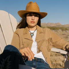 Fringe Suede Jacket Light Tan | Stetson Women