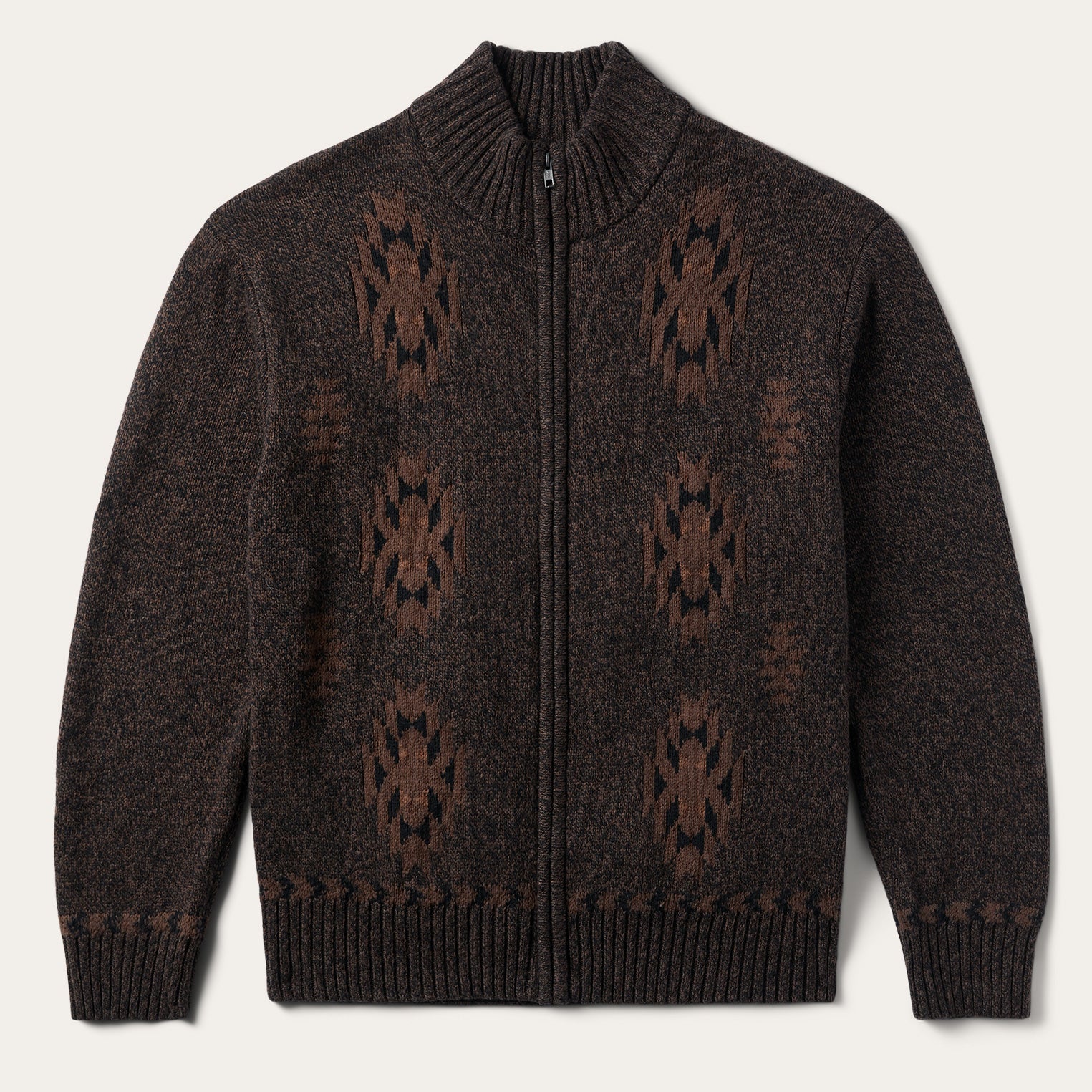 Vertical Aztec Cardigan Brown | Stetson Men