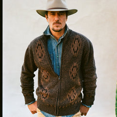 Vertical Aztec Cardigan Brown | Stetson Men
